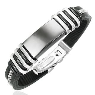 Pánský náramek Black a Silver 21cm