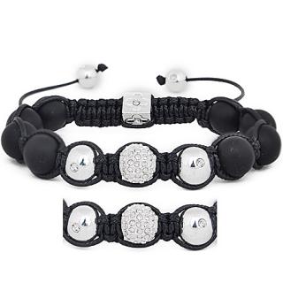 Náramek Shamballa achát a zirkony Clear