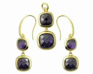  Souprava Amethyst - náušnice a přívěsek