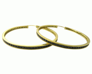  Náušnice kruhy Gold Plated 50mm