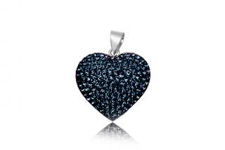 Přívěsek srdce 26mm Dark Blue