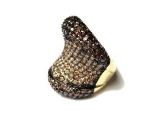 Prsten Gold Plated Brown vel.52
