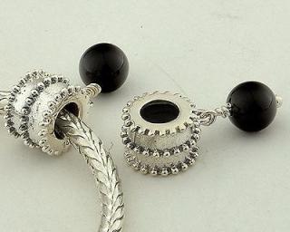 Pandora styl stříbrný korálek visací Black