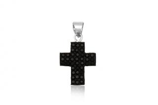 Přívěsek černý křížek 10x13mm