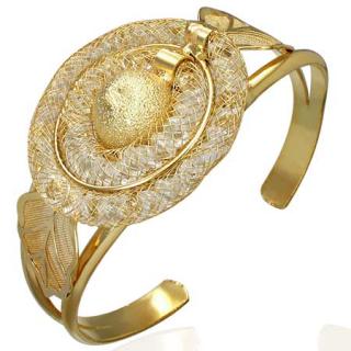   Náramek Beads Leaves Watch-Style Cuff Bangle