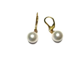    Náušnice s perlou Swarovski White 10mm - Gold Plated 24k