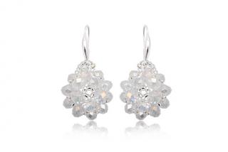 Náušnice z korálků Swarovski Elements Clear