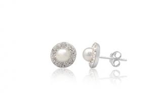 Náušnice  9mm s perlou Swarovski 5mm