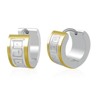 Náušnice kruhy 13mm - zlato-stříbrné