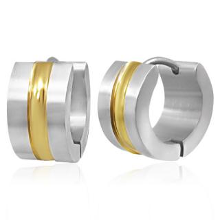 Náušnice kroužky 12mm zlato-stříbrné