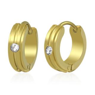 Náušnice kruhy 13x3mm zlaté