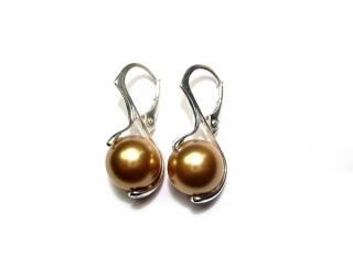 Náušnice s perlou Vintage Gold 10mm