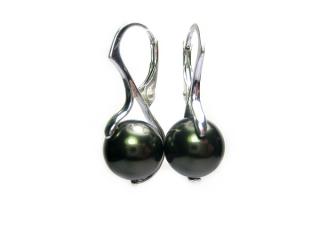   Náušnice s perlou Dark Green 10mm