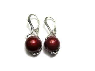 Náušnice s perlou Bordeaux 10mm