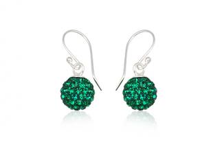 Náušnice  8mm kuličky Emerald