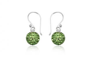 Náušnice  8mm kuličky Peridot