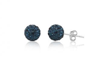Náušnice  8mm kuličky Dark Blue na puzetu