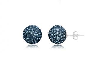    Náušnice 12mm kuličky Dark Blue na puzetu