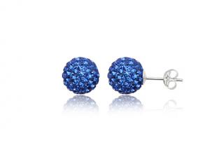 Náušnice  8mm kuličky Sapphire na puzetu