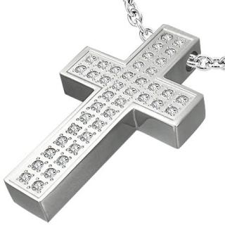 Přívěsek chirurgická ocel 34x22mm kříž