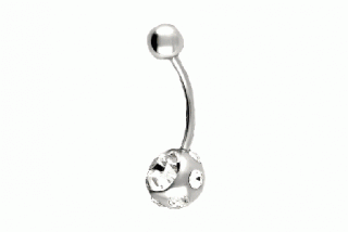 Piercing z chirurgické oceli - krystaly Clear