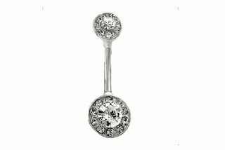 Piercing z chirurgické oceli - krystaly Clear