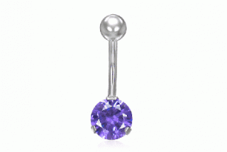 Piercing z chirurgické oceli - krystal Tanzanit