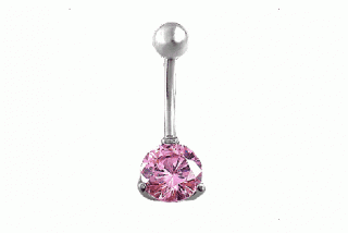 Piercing z chirurgické oceli - krystaly Rose
