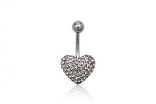 Piercing do pupíku srdce Grey