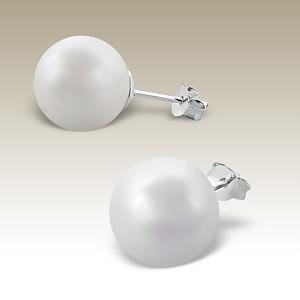 Náušnice 10mm perly White - náušnice na puzetu
