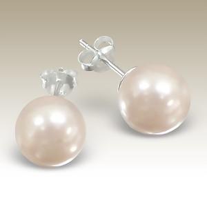 Náušnice 10mm perly Light Pink na puzetu