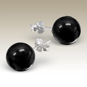 Náušnice 10mm perly Black na puzetu