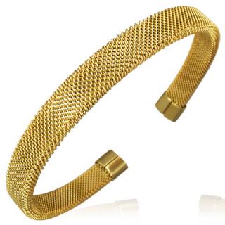 Náramek z chirurgické oceli - zlatý náramek síla 8mm