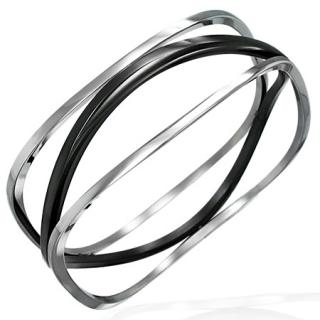  Náramek 21cm Black a Silver
