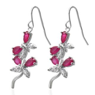 Visací náušnice 28mm - zirkony Rose