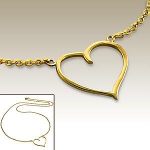      Přívěsek srdíčko s řetízkem Gold Plated