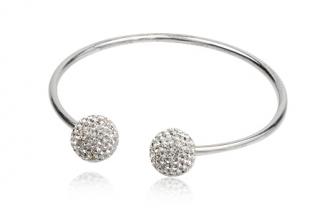 Náramek Clear Swarovski Elements - kuličky 10mm
