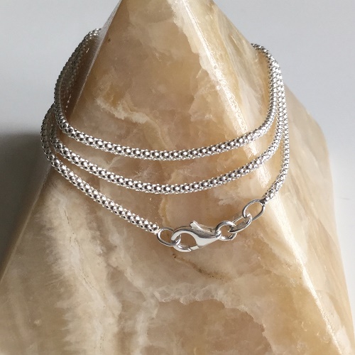 Stříbrný řetízek 42cm - síla 1,6mm rhodiovaný, kulatý - 2,5gr
