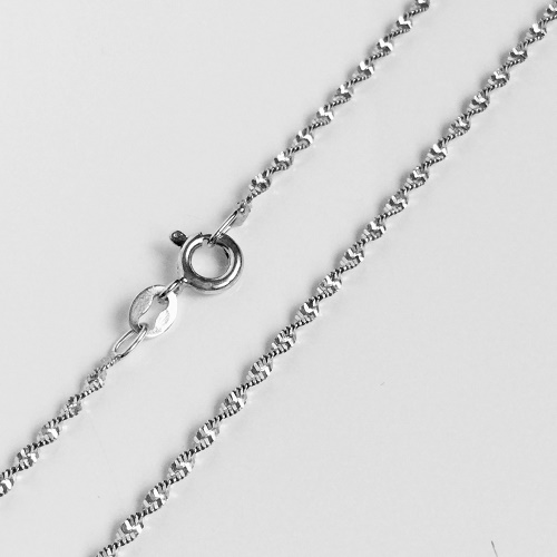 Stříbrný řetízek 38cm - síla 1,5mm spirála - rhodiovaný - 1,9gr