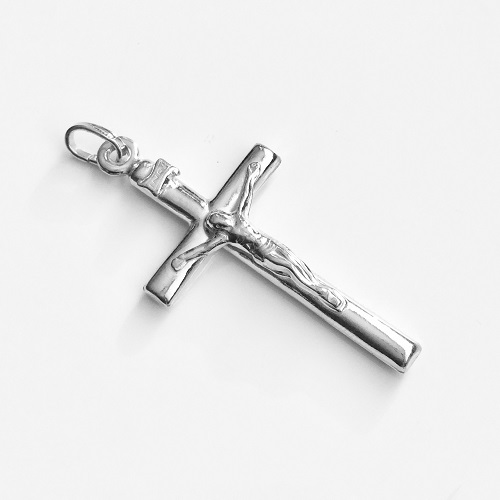  Přívěsek křížek 35x20mm s Kristem - stříbrný, 2,8gr