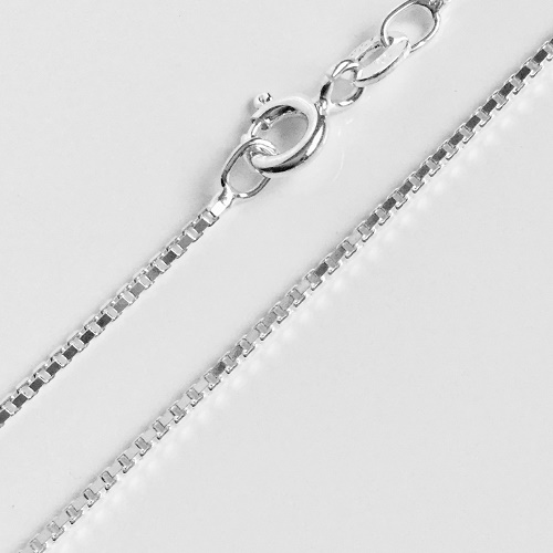 Stříbrný řetízek 38cm - síla 1,1mm kostka, stříbrný - 2,9gr