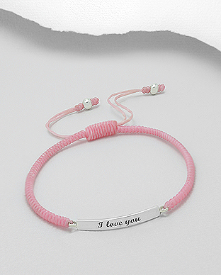 2,1gr náramek I love you pink