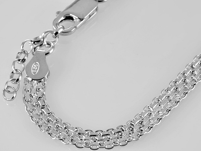 Náramek 20cm, šířka 6mm - stříbro - 7,7gr