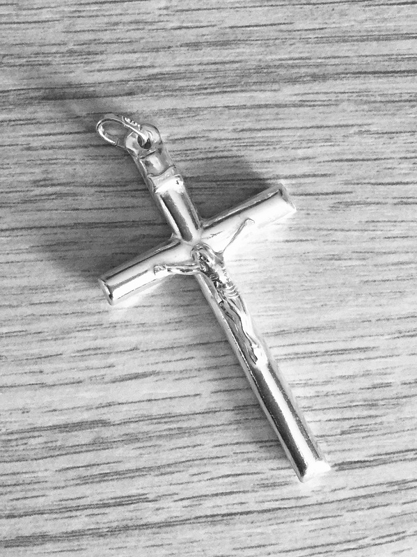 50mm přívěsek křížek s Kristem - stříbrný 3,4gr