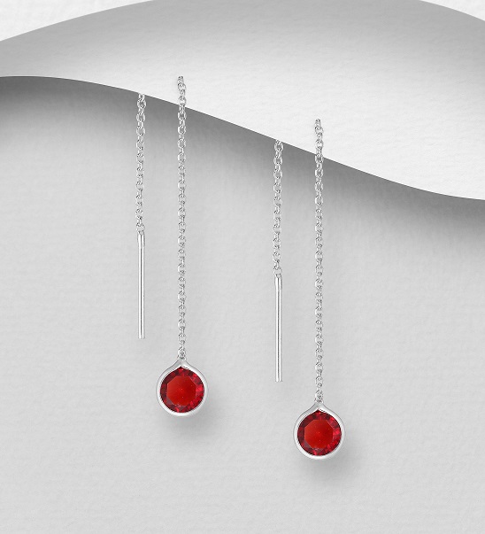0,6gr řetízkové náušnice provlékací - red
