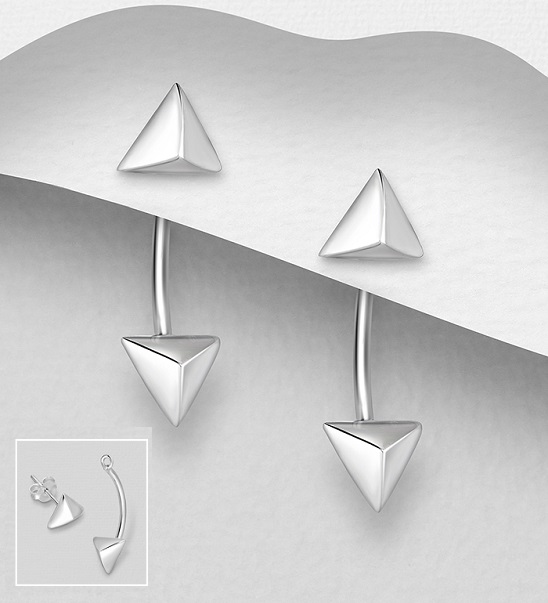 3,4gr náušnice pyramidy