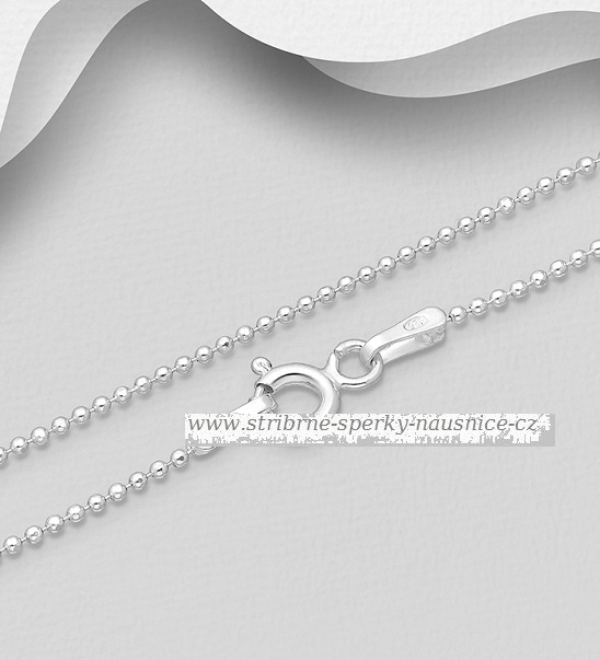 Stříbrný řetízek 38cm - síla 1,16mm kuličkový, broušený, stříbrný - 1,85gr