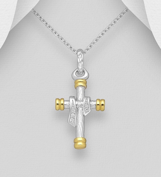 3,7gr přívěsek kříž na krk pozlaceno