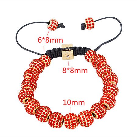 Shamballa náramek s kuličkami Red