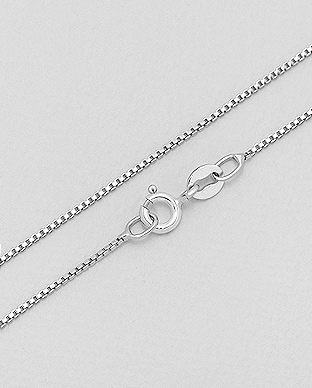 Stříbrný řetízek 55cm - síla 1,1mm kostka, rhodiovaný - 3,9gr